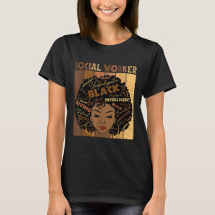 Camiseta Melanin Social Worker Afro Hair Black History Mont