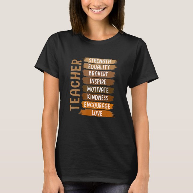 Camiseta Melanin Teacher Black History Month African Black  (Frente)