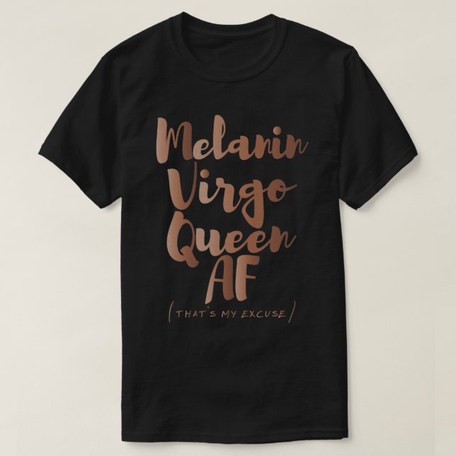 Camiseta Melanin Virgo Queen AF Esta é a minha pele irritan (Frente do Design)