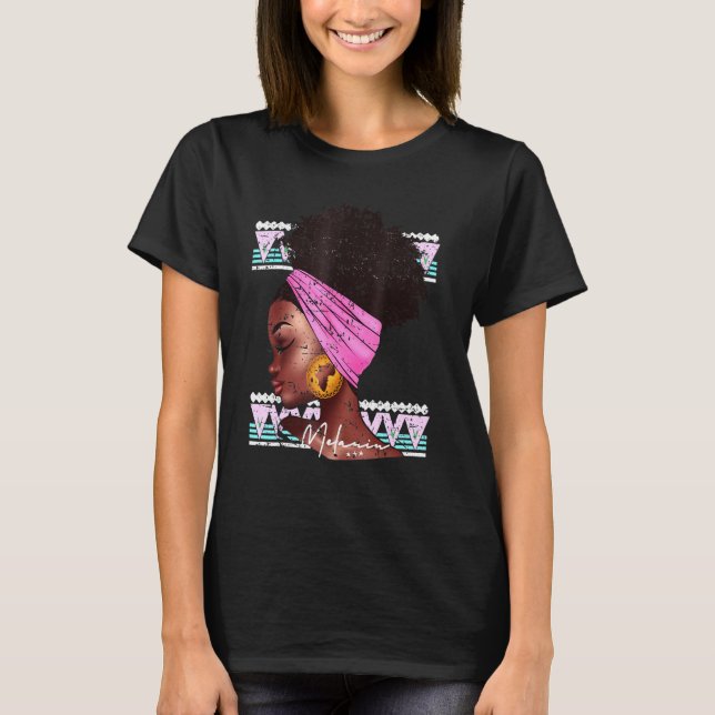 Camiseta Melanin Women Black Educou a Rainha Afro-Americana (Frente)