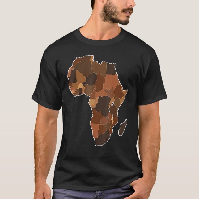 Camiseta Melanina África Mapeia História Negra Africana-Ame (Frente)