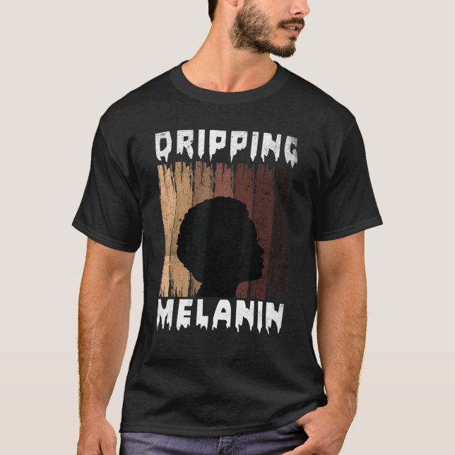 Camiseta Melanina Derrubando Melanina Mulheres Negras Melan (Frente)