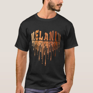 Camiseta Melanina escorrendo coração amor orgulho da histór