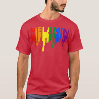 Camiseta Melanina Melting Rainbow Orgulho gay LGBT Mês
