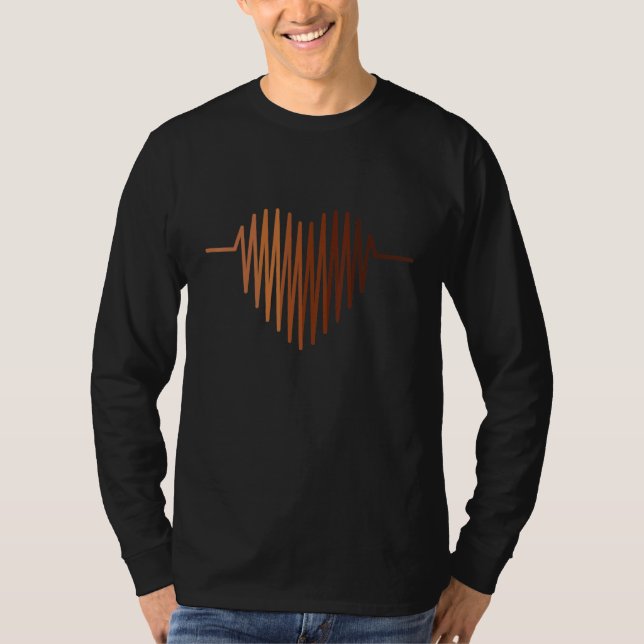 Camiseta Melanina Negra Frequência Cardíaca Tonelada Coraçã (Frente)