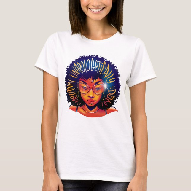 Camiseta Melanina, Orgulho Negro sem desculpas (Frente)