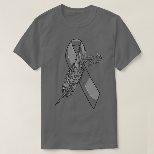Camiseta Melanoma Awareness Black Ribbon Birds Fight Hope L (Frente do Design)