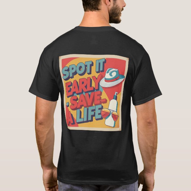 Camiseta Melanoma Awareness T-Shirt – Spot It Early (Verso)