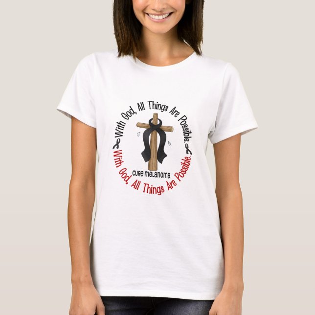 Camiseta Melanoma COM CRUZ do DEUS (Frente)