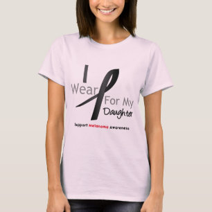 Camiseta Melanoma eu visto o preto para minha filha