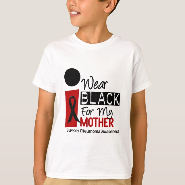 Camiseta Melanoma eu visto o preto para minha mãe 9 (Frente)
