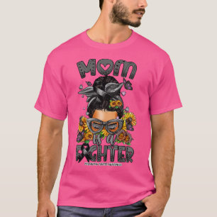 Camiseta Melanoma Sensibilização Mamãe lutadora pão bagunça