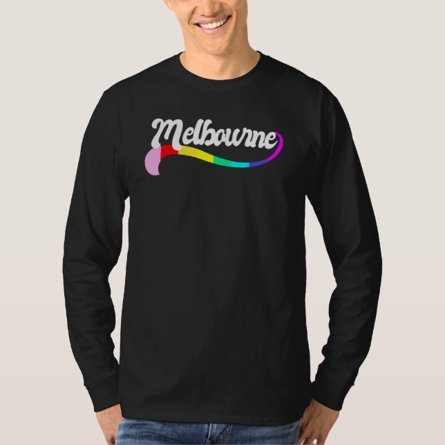 Camiseta MELBOURNE AUSTRALIA Gay Pride Proud LGBTQ Rainbow  (Frente)