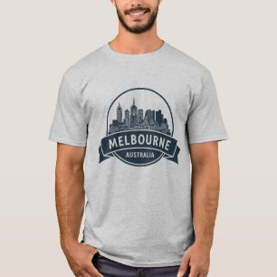 Camiseta Melbourne Austrália Skyline Viagem