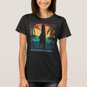 Camiseta Melbourne Florida Fl Palm Tree Surfboard Su