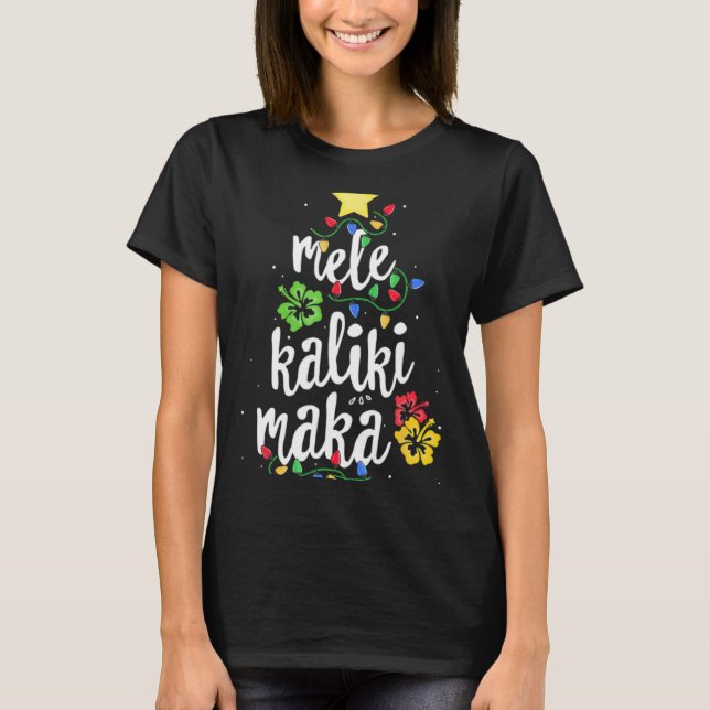 Camiseta Mele Kalikimaka Christmas Hawaiian T Shirt  (Frente)