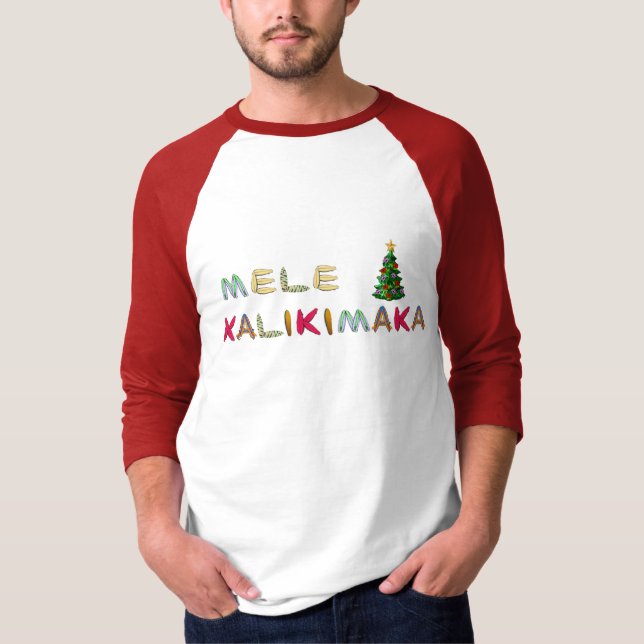 Camiseta Mele Kalikimaka (Feliz Natal havaiano) (Frente)
