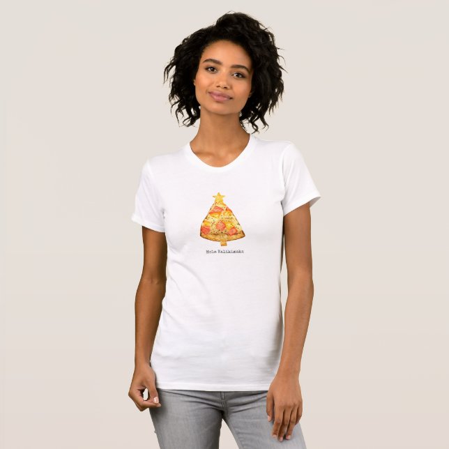 Camiseta Mele Kalikimaka Feliz Natal Pizza Havaiana (Frente Completa)