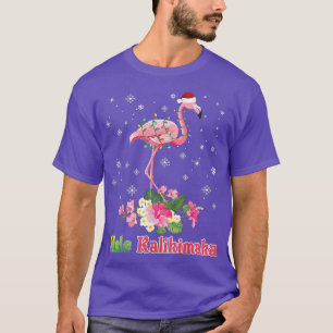 Camiseta Mele Kalikimaka Flamingo Papai noel Feliz De Natal