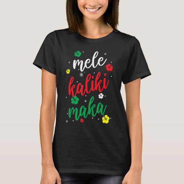 Camiseta Mele Kalikimaka Flor Cute Flower Christmas Aplicat (Frente)