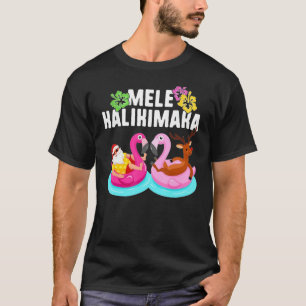 Camiseta Mele Kalikimaka Funny Papais noeis Reindeer Hawaii