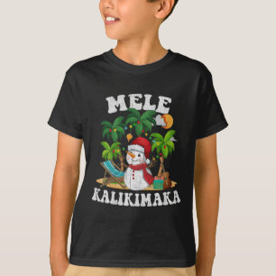 Camiseta Mele Kalikimaka Havaí Natal Boneco de Neve Praia