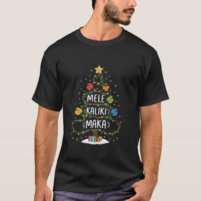 Camiseta Mele Kalikimaka Havaí Papai noel Cristo Feliz Hava (Frente)