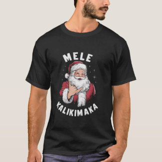 Camiseta Mele Kalikimaka Havaí Papai noel Cristo Feliz Hava