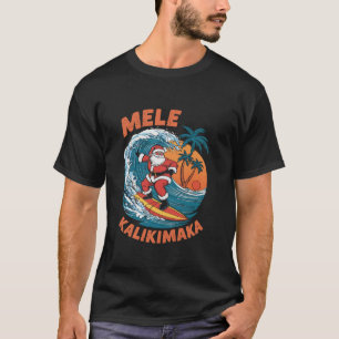 Camiseta Mele Kalikimaka Havaí Papai noel Cristo Feliz Hava