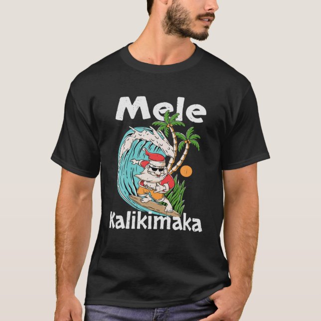 Camiseta Mele Kalikimaka Havaiana Palm-Light (Frente)