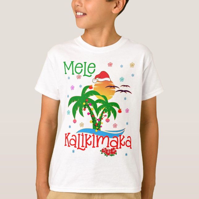Camiseta Mele Kalikimaka Havaiano Feliz Natal Aloha Mat (Frente)