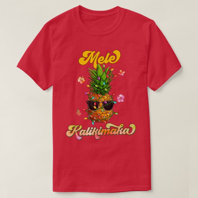 Camiseta Mele Kalikimaka Havaiano Feliz Natal Havaí (Frente do Design)