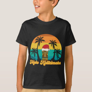 Camiseta Mele Kalikimaka Havaiano Natal Tiki Santa Hat