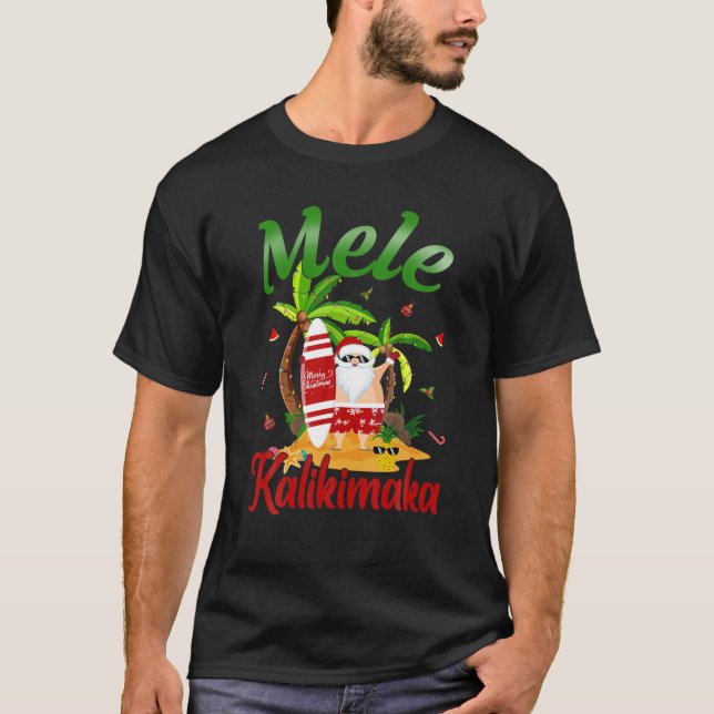 Camiseta Mele Kalikimaka Hawaii no Surfe (Frente)
