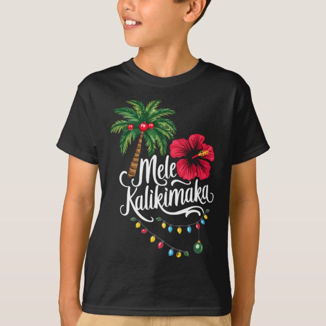 Camiseta Mele Kalikimaka Hawaii Santa Hawaiian Merry Christ (Frente)