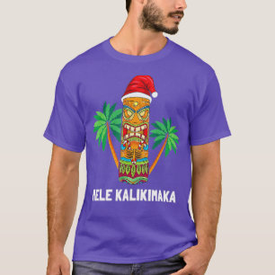 Camiseta Mele Kalikimaka Hawaiian iki Santa Hat Hawaii Chri