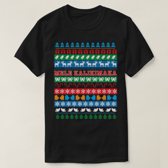 CAMISETA MELE KALIKIMAKA, HAWAIIAN MERRY NATMAS, HAWAII (Frente do Design)