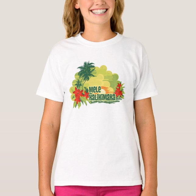 Camiseta Mele Kalikimaka Ilha Tropical Natal (Frente)