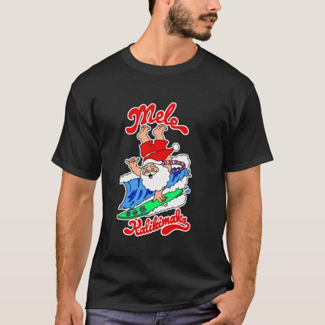 Camiseta Mele Kalikimaka Long Sleeve T Shirt Hawaii Christm (Frente)