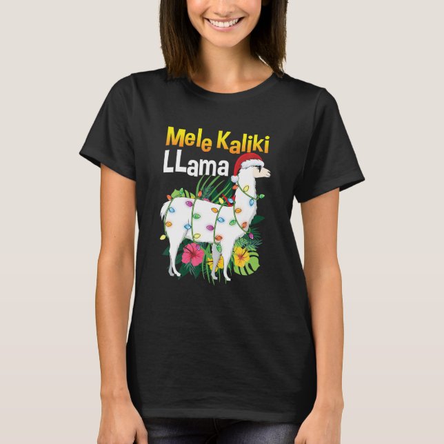 Camiseta Mele Kalikimaka Natal Havaiano Llama Xmas (Frente)