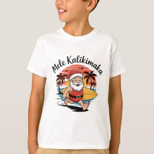 Camiseta Mele Kalikimaka Papai Noel Surfista Retro Havaiano