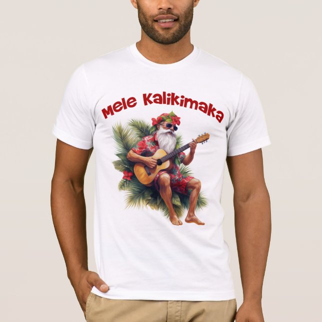 Camiseta Mele Kalikimaka Papai noel T-Shirt (Frente)