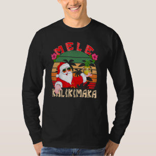 Camiseta Mele Kalikimaka Papais noeis de Natal Retro Shaka