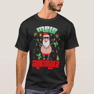 Camiseta Mele Kalikimaka Papais noeis de Natal Shaka Hawaii