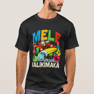 Camiseta Mele Kalikimaka Papais noeis de Natal Summer Hawai