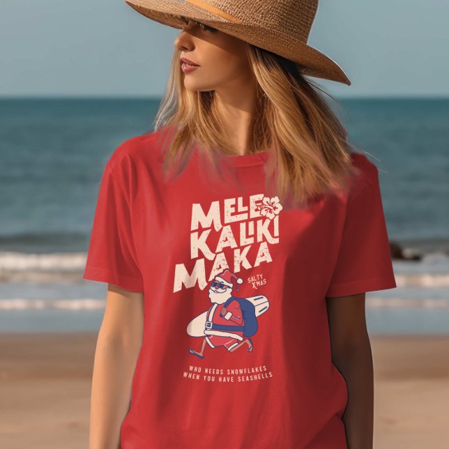 Camiseta Mele Kalikimaka - Papais noeis engraçados Natal Ha (Mele Kalikimaka - Funny Santa Hawaiian Christmas T T-Shirt
)