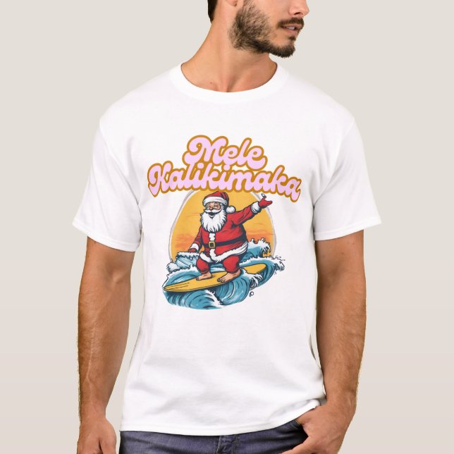 Camiseta Mele Kalikimaka - Papais noeis engraçados Natal no (Frente)