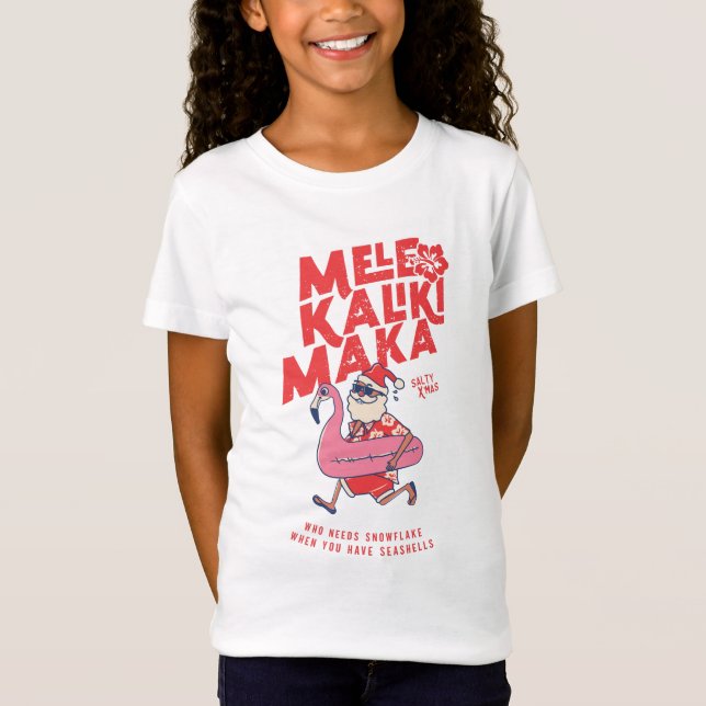 Camiseta Mele Kalikimaka Papais noeis Flamingo Natal Getawa (Frente)