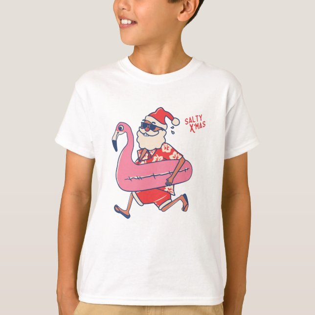 Camiseta Mele Kalikimaka Papais noeis Flamingo Natal Getawa (Frente)