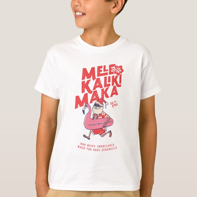 Camiseta Mele Kalikimaka Papais noeis Flamingo Natal Getawa (Frente)